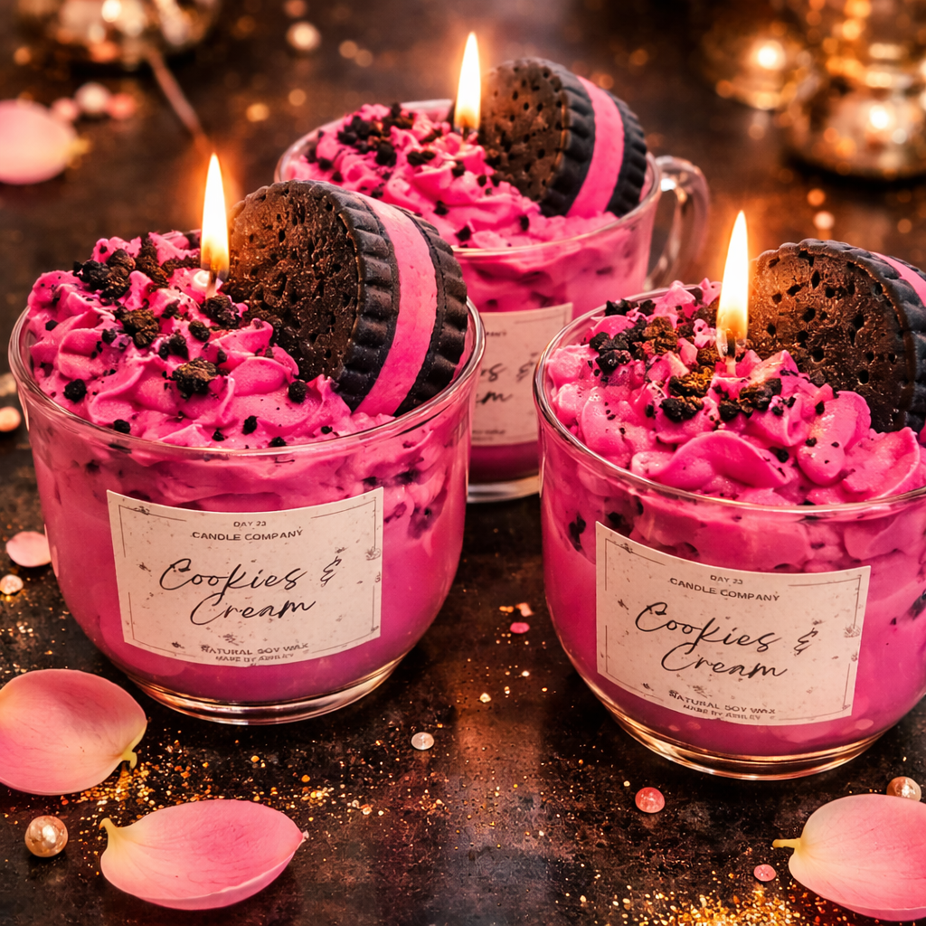 Cookies and Cream Candle - Pink